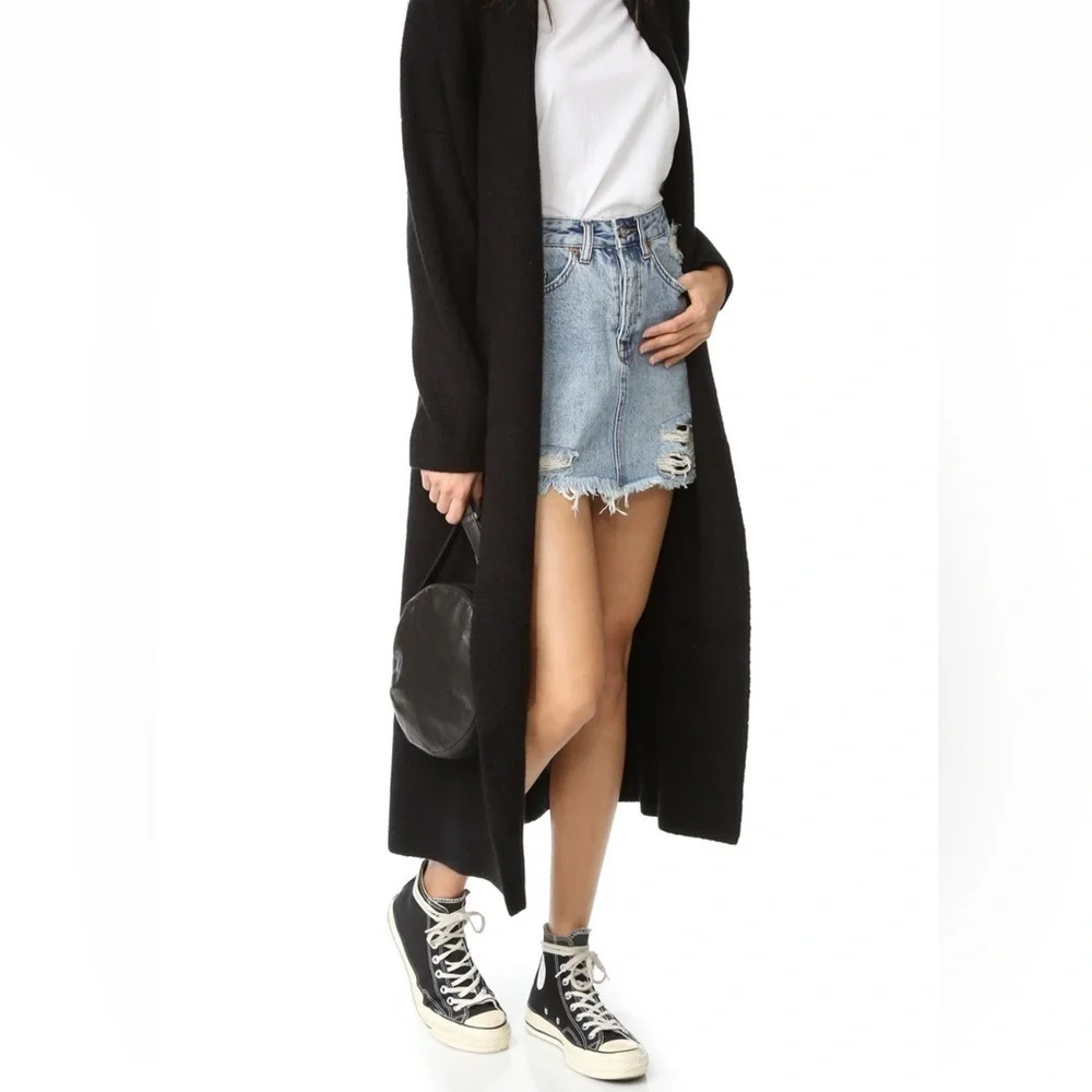 Ksubi Mini Moss Distressed Denim Skirt